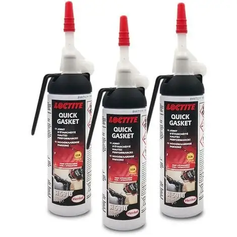 LOT DE 3 CARTOUCHES LOCTITE 5910 JOINT ETANCHEITE NOIR QUICK GASKET 1 LOT DE 3 CARTOUCHES LOCTITE 5910 JOINT ETANCHEITE NOIR QUICK GASKET