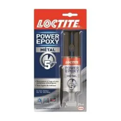 Loctite Colle Epoxy Liquide Spéciale Metal, Colle Epoxy Bi-composante Couleur Métal, Colle Forte Et Rapide Pour Métaux Et Autres Matériaux, Colle Ultra Résistante, Seringue De 25 Ml