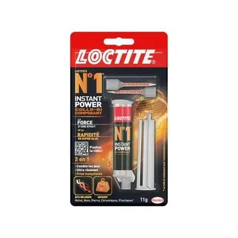 Loctite N°1 Instant Power, Colle époxy Pour La Plupart Des Matériaux, Colle Rapide Multi-usages, Colle Transparente Et Très Résistante, Seringue De 11g 1 Loctite N°1 Instant Power, Colle époxy Pour La Plupart Des Matériaux, Colle Rapide Multi-usages, Colle Transparente Et Très Résistante, Seringue De 11g