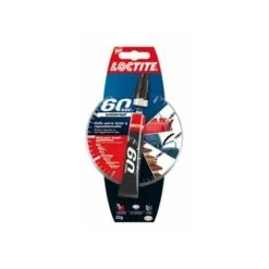 Loctite 60 Secondes - Colle Multi-usages Tous Matériaux Séchant En 60 Secondes- Formule Gel Flexible - Tube 20 Gr