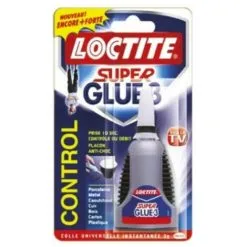 Colle Super Glue 3 Control Loctite - Liquide - Bouteille - 3g - Transparent