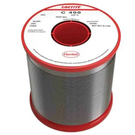 Bobine De Fil à Souder Crystal 400 Loctite - Etain 96.5% Argent 3% Cuivre 0.5% - Ø1mm - 0.5kg 1 Bobine De Fil à Souder Crystal 400 Loctite - Etain 96.5% Argent 3% Cuivre 0.5% - Ø1mm - 0.5kg