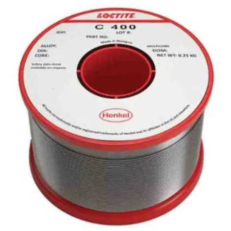 Bobine De Fil à Souder Crystal 400 Loctite - Etain 96.5% Argent 3% Cuivre 0.5% - Ø 0.5mm - 0.25kg 1 Bobine De Fil à Souder Crystal 400 Loctite - Etain 96.5% Argent 3% Cuivre 0.5% - Ø 0.5mm - 0.25kg